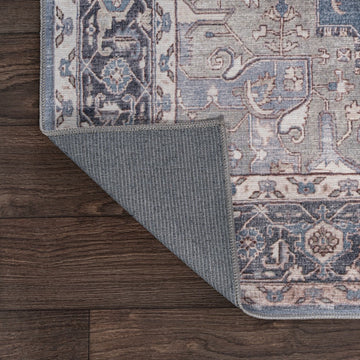 Maris Ornate Medallion Washable Area Rug
